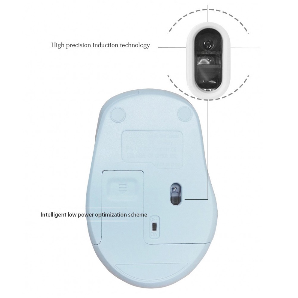 Chuột không dây Bluetooth có cáp sạc 2.4ghz không gây tiếng ồn cho Pc/Laptop
