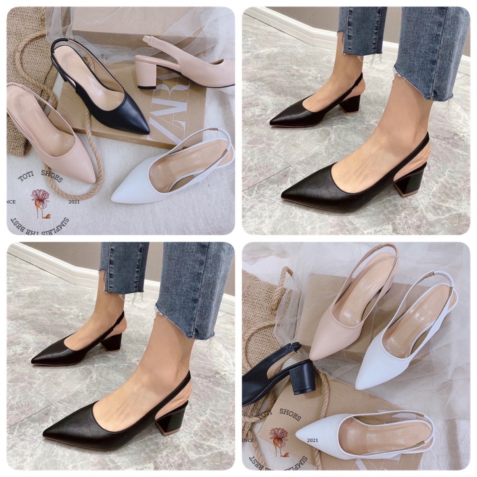 GIÀY CAO GÓT TOTIIE SHOES - GUỐC SANDAL THỜI TRANG ĐẾ VUÔNG 5CM - G2107070
