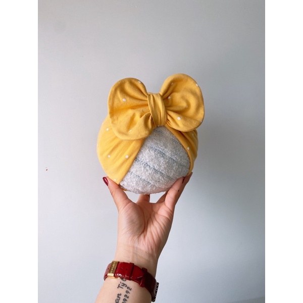 Mũ vải che thóp cho bé- hoạ tiết bi nhỏ xinh xắn (sz 4-7kg. 6-9kg)