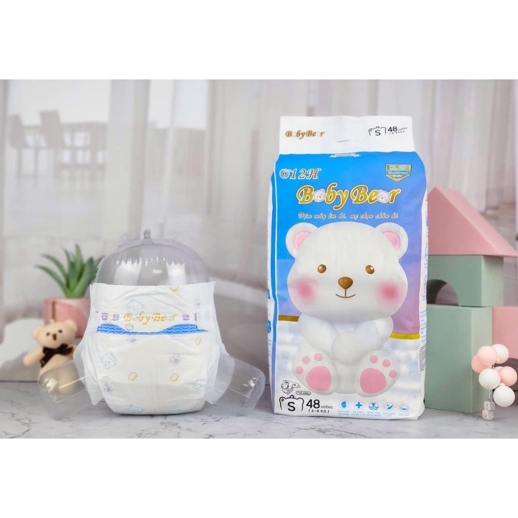 Bỉm tã quần/dán Boby bear tinh chất trà xanh S48/M44/L42/XL40/XXL38/XXXL36
