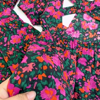 VÁY HOA TÍM LỊM ĐAN DÂY LƯNG CHO BÉ GÁI