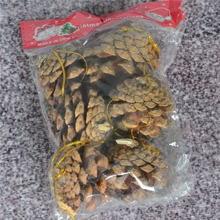 Quả thông khô trang trí Noel Giáng sinh có sẵn dây kích thước 4-5cm Tuyết Nguyệt shop order