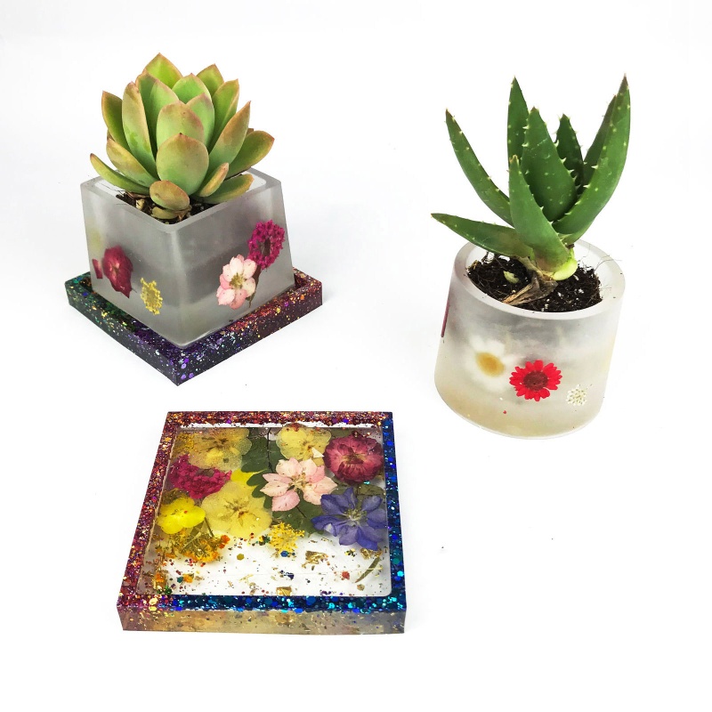 Khuôn Silicone Làm Chậu Cây Sen Đá Hình Tròn DIY