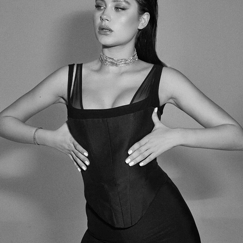 Áo dáng corset 2 dây 2 màu