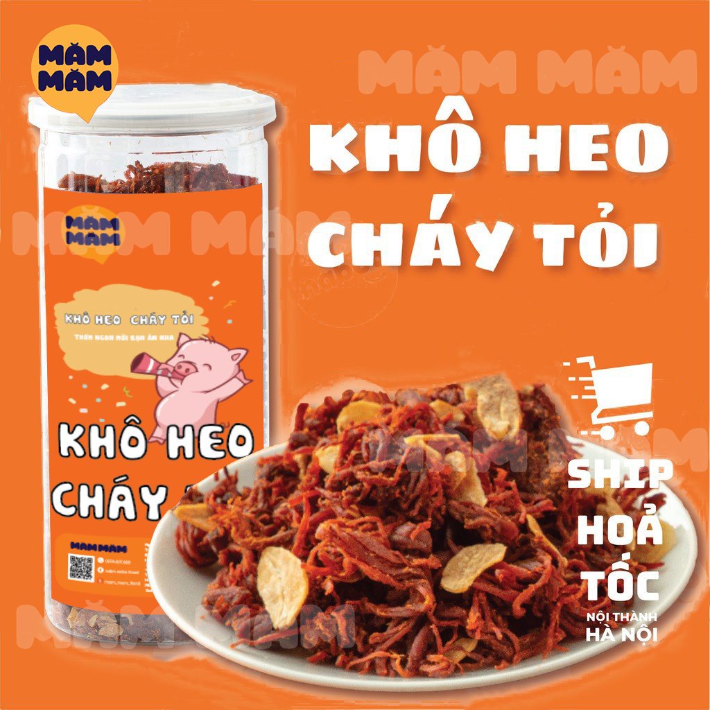 Khô Heo Cháy Tỏi 300g MĂMMĂM Đậm Vị Thơm Ngon Ăn Là Mê - đồ ăn vặt Hà Nội, vừa ngon vừa rẻ