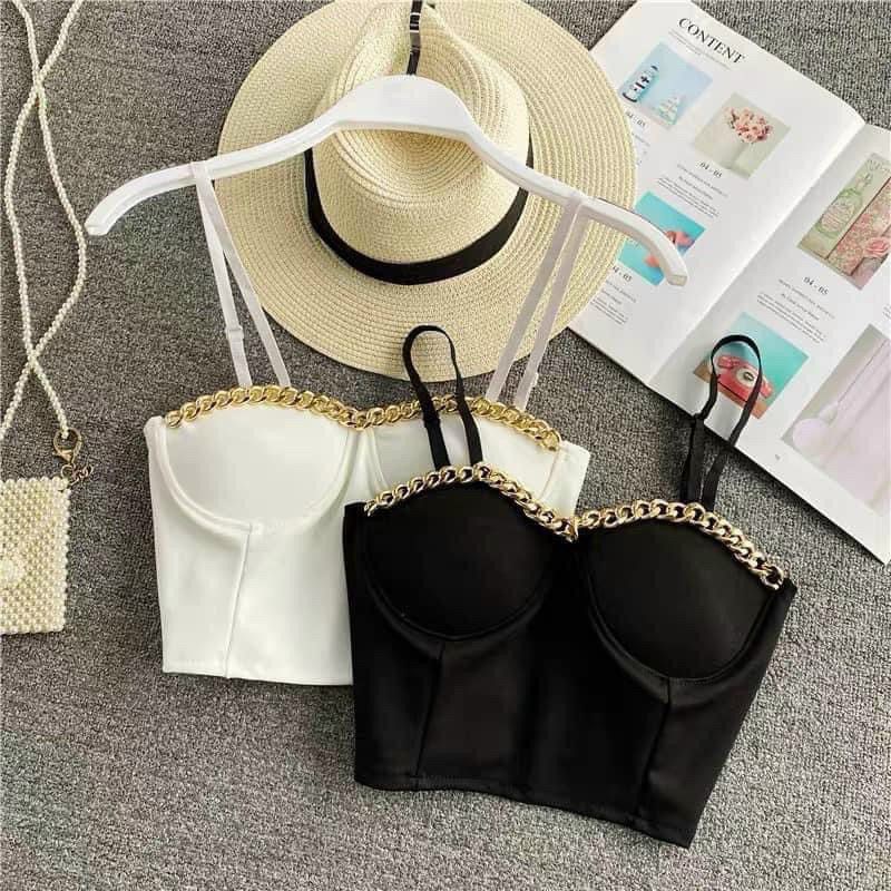 Áo 2 dây phối xích có mod đệm ngực xịn xò