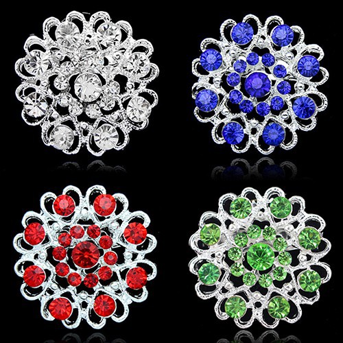 Trâm cài hoa pha lê mạ bạc