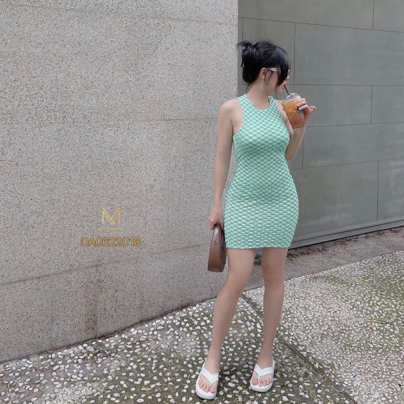 ĐẦM BODY CARO XỐP NHĂN