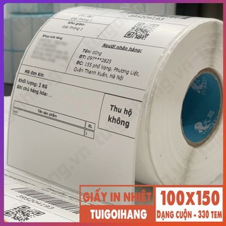350 Tem nhiệt 100x150mm, in vận đơn, tem in đơn hàng shopee TMĐT