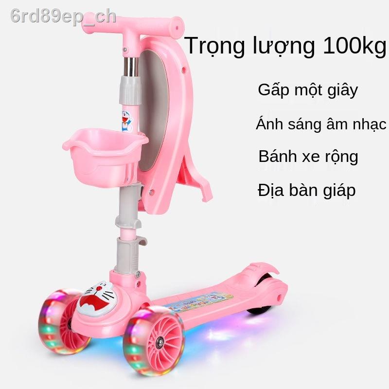( rẻ mà chất lượng)Trẻ em từ 1-3-6-8-10 tuổi, bé trai và gái có thể đi xe trượt băng ba trong một bàn đạp đơn