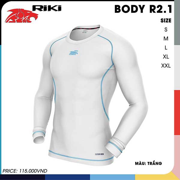 Áo body Riki R2.1 dài tay,thoáng mát và hút mồ hôi-hàng phân phối chính hãng