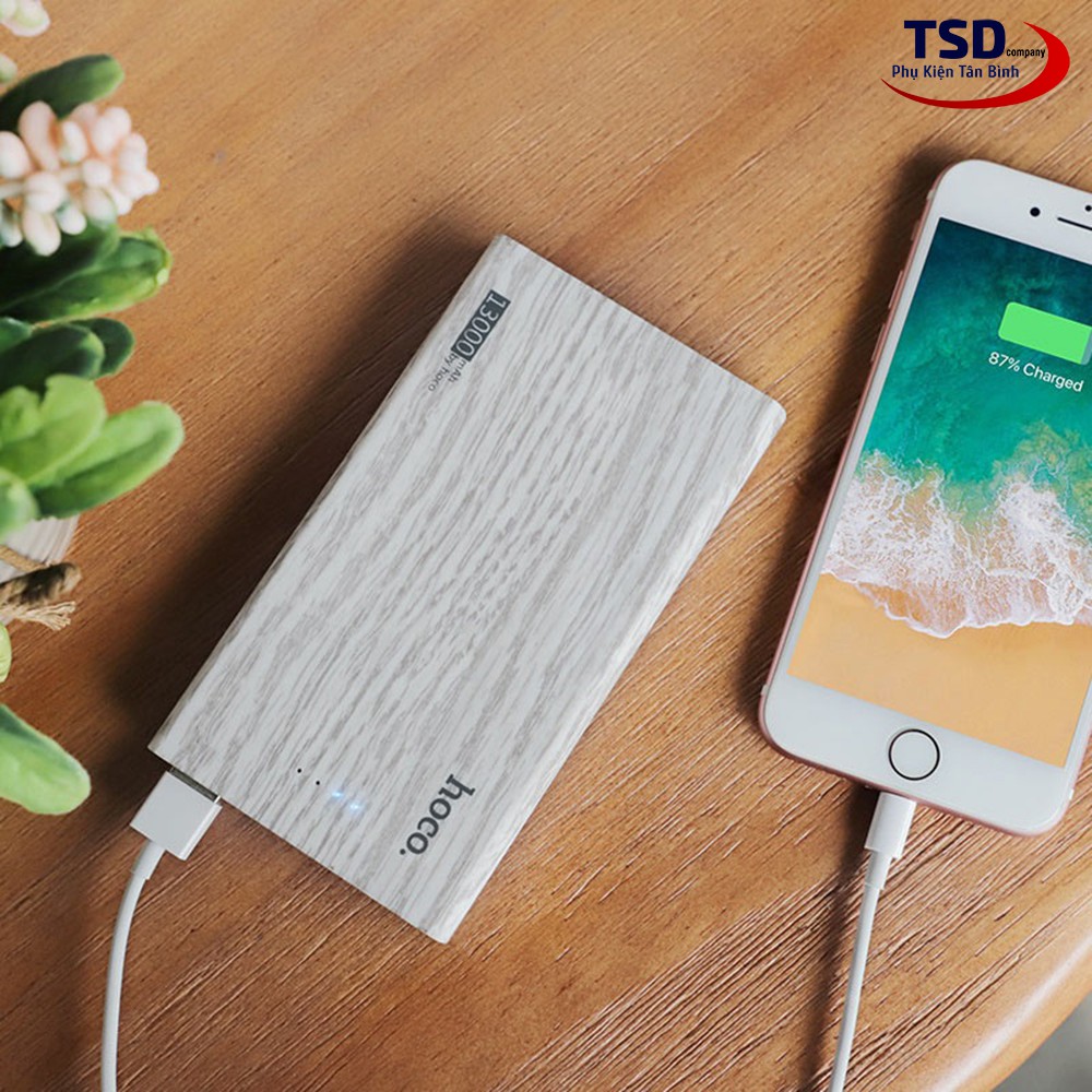 Pin Sạc Dự Phòng Hoco Wood Grain 13000mAh Chính Hãng