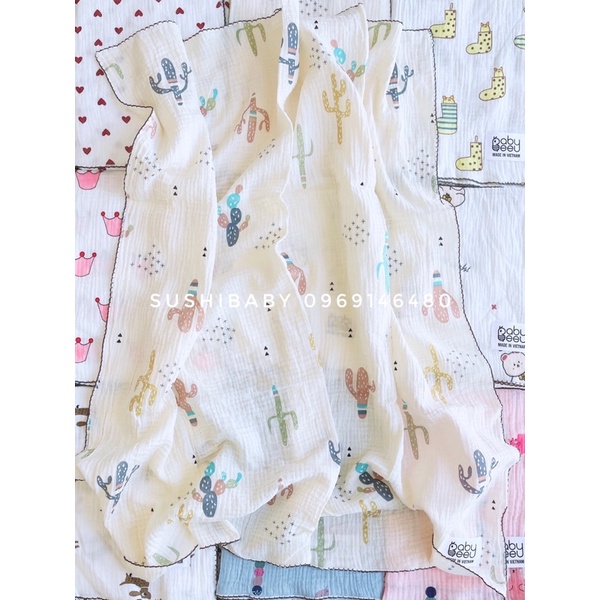 Khăn tắm xô Muslin 2 lớp siêu xinh