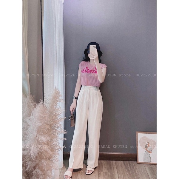 Áo len croptop chữ babie 2 màu cho nữ