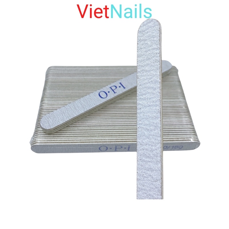 Lốc 50 cây dũa móng OPI mỏng độ nhám 100/180 lõi nhựa cao cấp