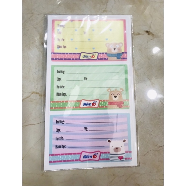 Nhãn vở TP-NBL01 4xấp (3cái/xấp)