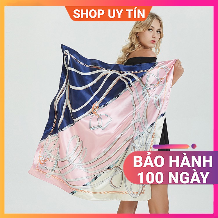 [NowShip - Giao Ngay] Khăn Turban Lụa Quàng Cổ Nữ Đẹp - Khăn Bandana Đa Năng (90cm x 90cm)