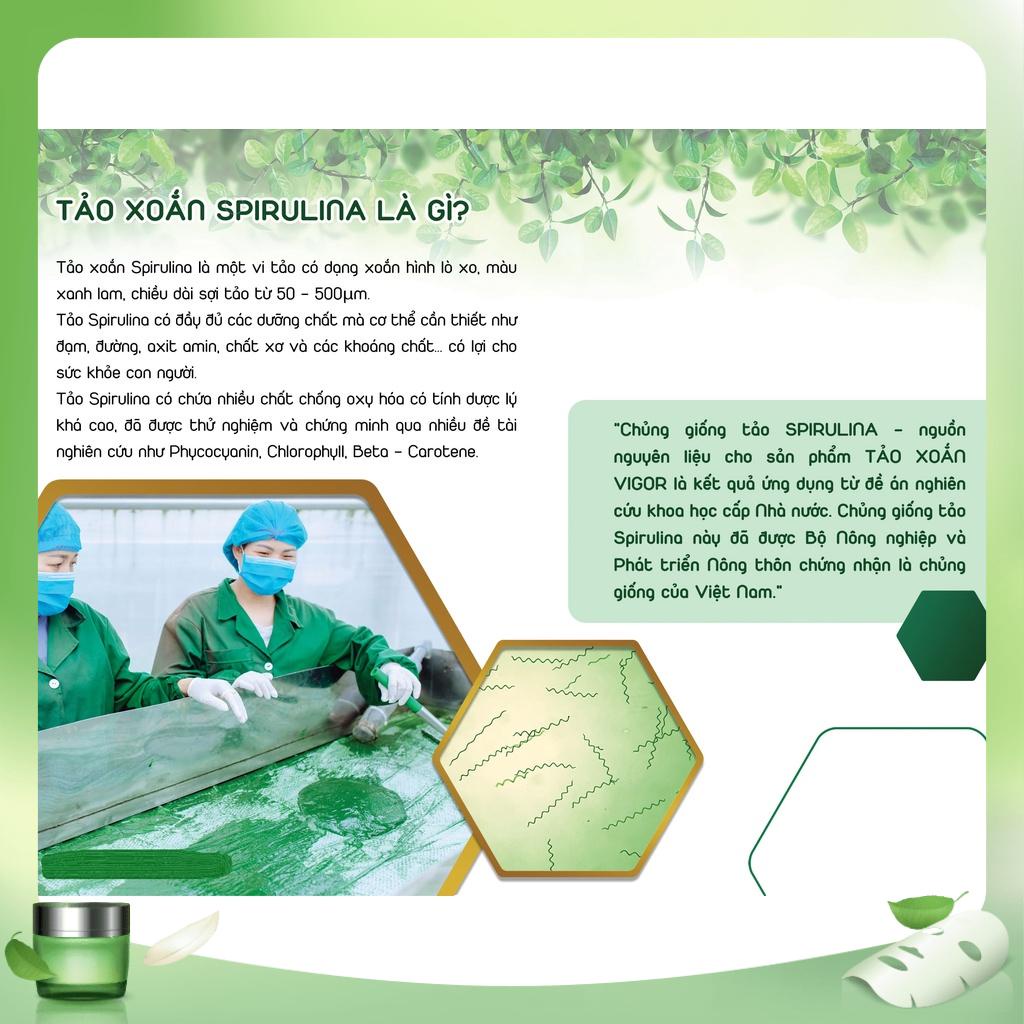 Tảo xoắn spirulina, tảo xoắn VIGOR nguyên chất viên nén 60 viên VIGOR Toàn Tâm