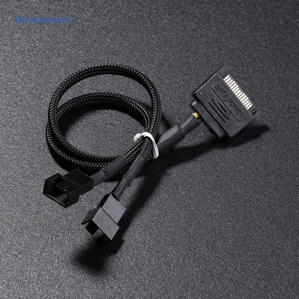 ElectronicMall01 Cable Braided Splitter Port Supply Adapter Multi 4pin/3pin Fan Computer Power