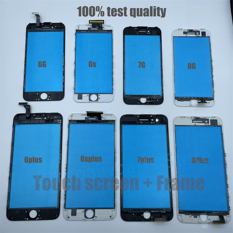 Màn hình cảm ứng mới + Khung viền cho iphone 5 5S 5C 6 6S Plus iphone 7 7plus 8 8plus Bộ số hóa kính phân tán Kính ngoài