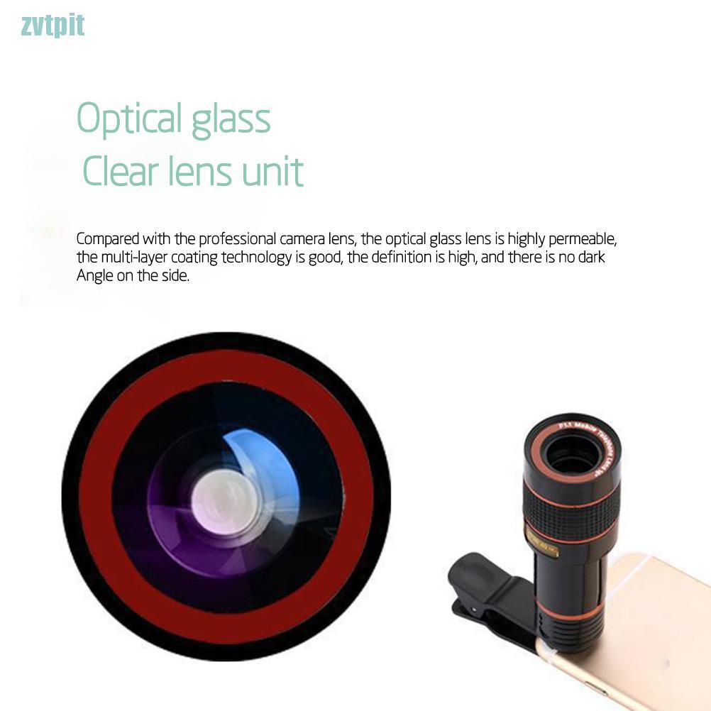 [ZVT] Clip-on 12x Optical Zoom HD Tele Camera Lens For Universal Mobile Phone  PT