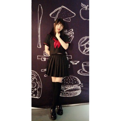 YAS0259-Áo + váy thủy thủ đồng phục học sinh Nhật Bản thêu sáu cánh
