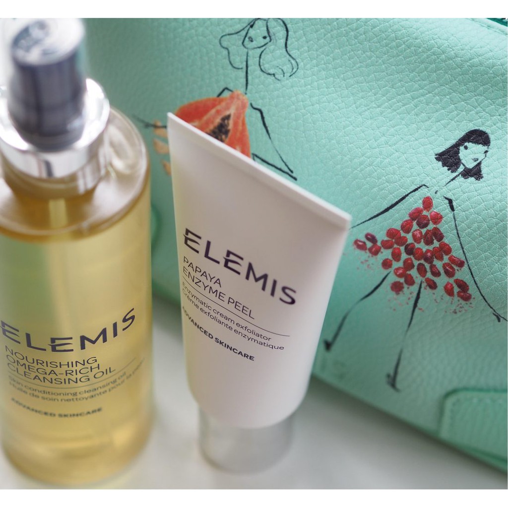 Tách set dưỡng da tẩy da chết Elemis Papaya Enzyme Peel và Elemis Cleansing oil