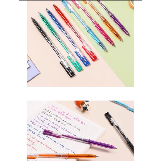 Hộp 8 cây bút Rainbow hãng Chenqui (Bi gel)