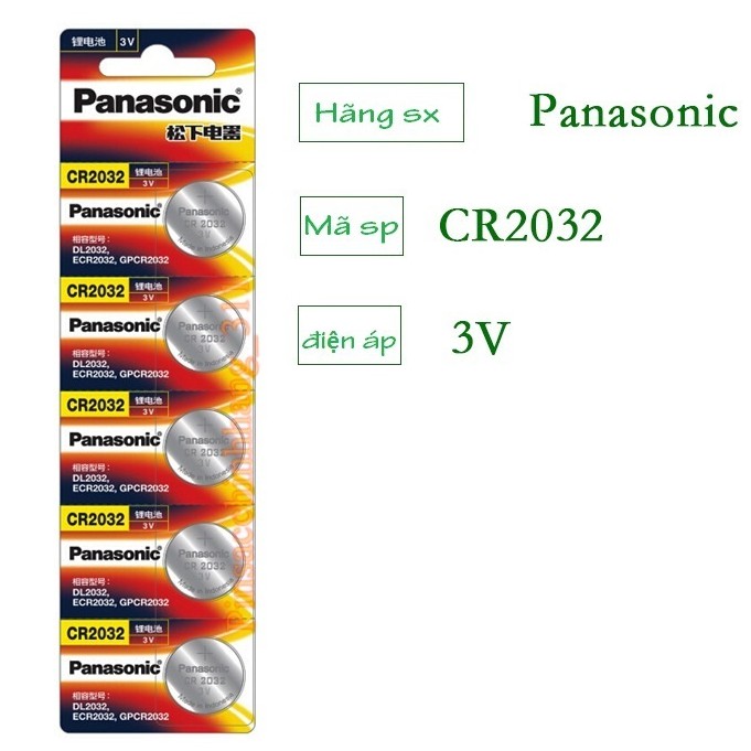 Pin cúc áo, pin nút áo Panasonic CR2025, CR2032, CR2016, CR1632, CR1220, CR1620, CR1616 3V Lithium Made in Indonesia