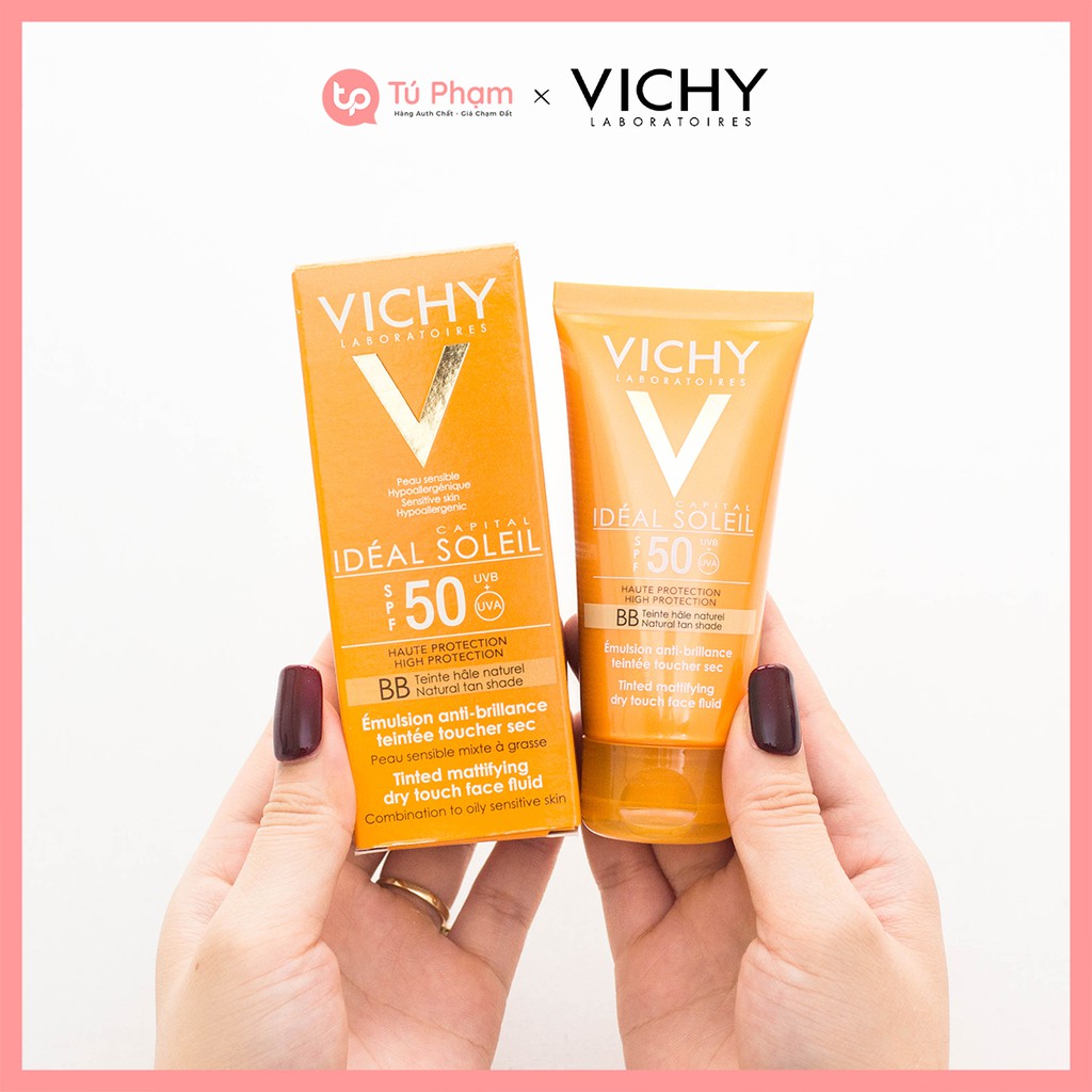 Kem Chống Nắng Vichy SPF 50 Ideal Soleil BB Tinted Dry Touch Emulsion Anti-brillance 50ml