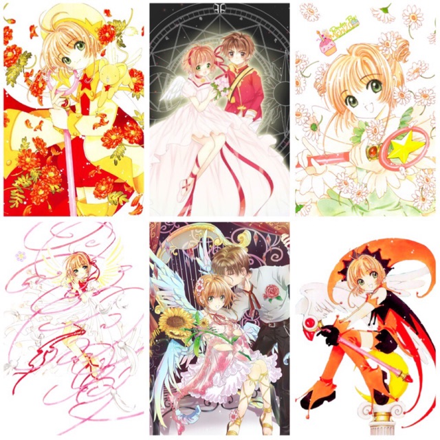 Poster anime sakura a4 nhiều mẫu coa đề can bóc dán