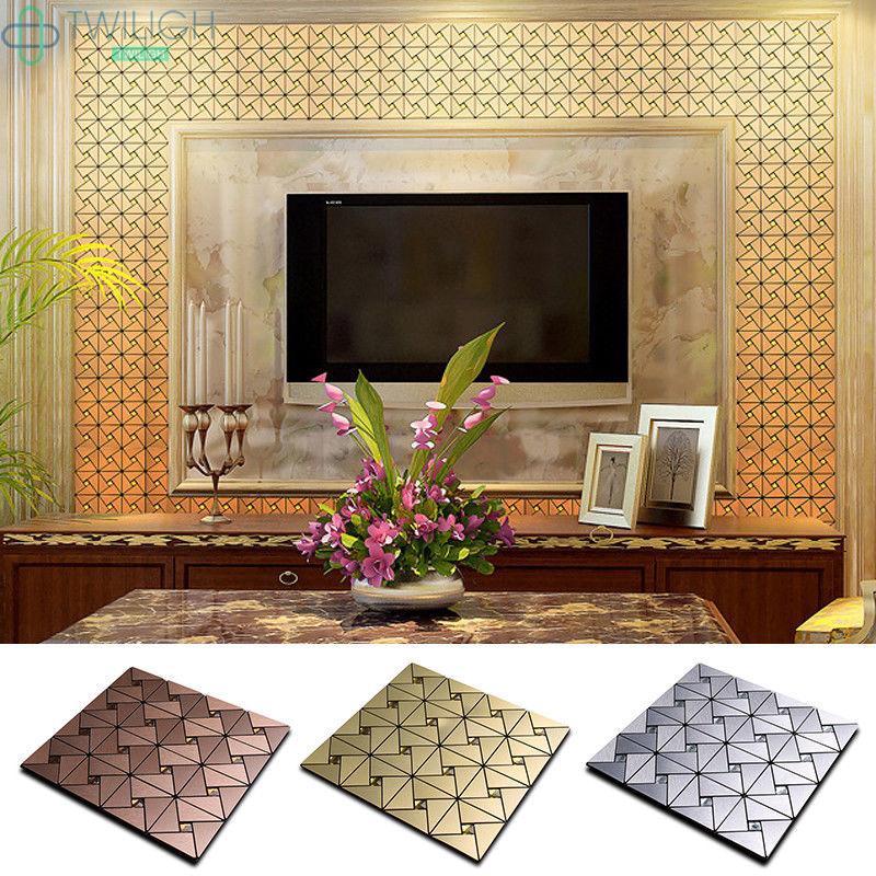 High Quality Office DIY Kitchen Aluminum Self Adhesive Restaurant 3 Colors Star Hotel Shop Gold Mosaic Backdrop Wall