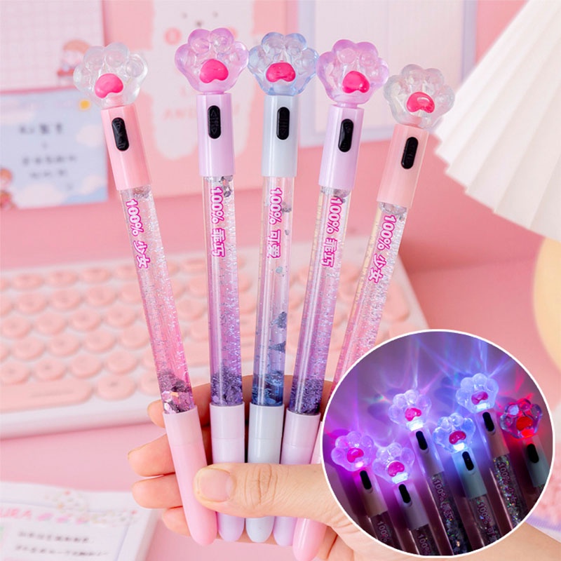 1 Bút Mực Gel Ngòi 0.38mm Màu Đen In Họa Tiết Hoạt Hình Dễ Thương Cho Bé Gái