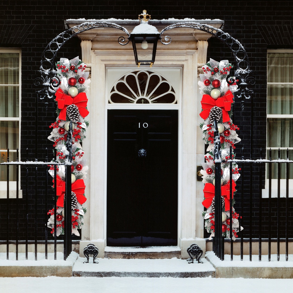 [well] Vòng Hoa Gắn Cửa Cầu Thang Bằng Nhựa Màu Sắc Sinh Động Như Thật Trang Trí Tiệc Giáng Sinh