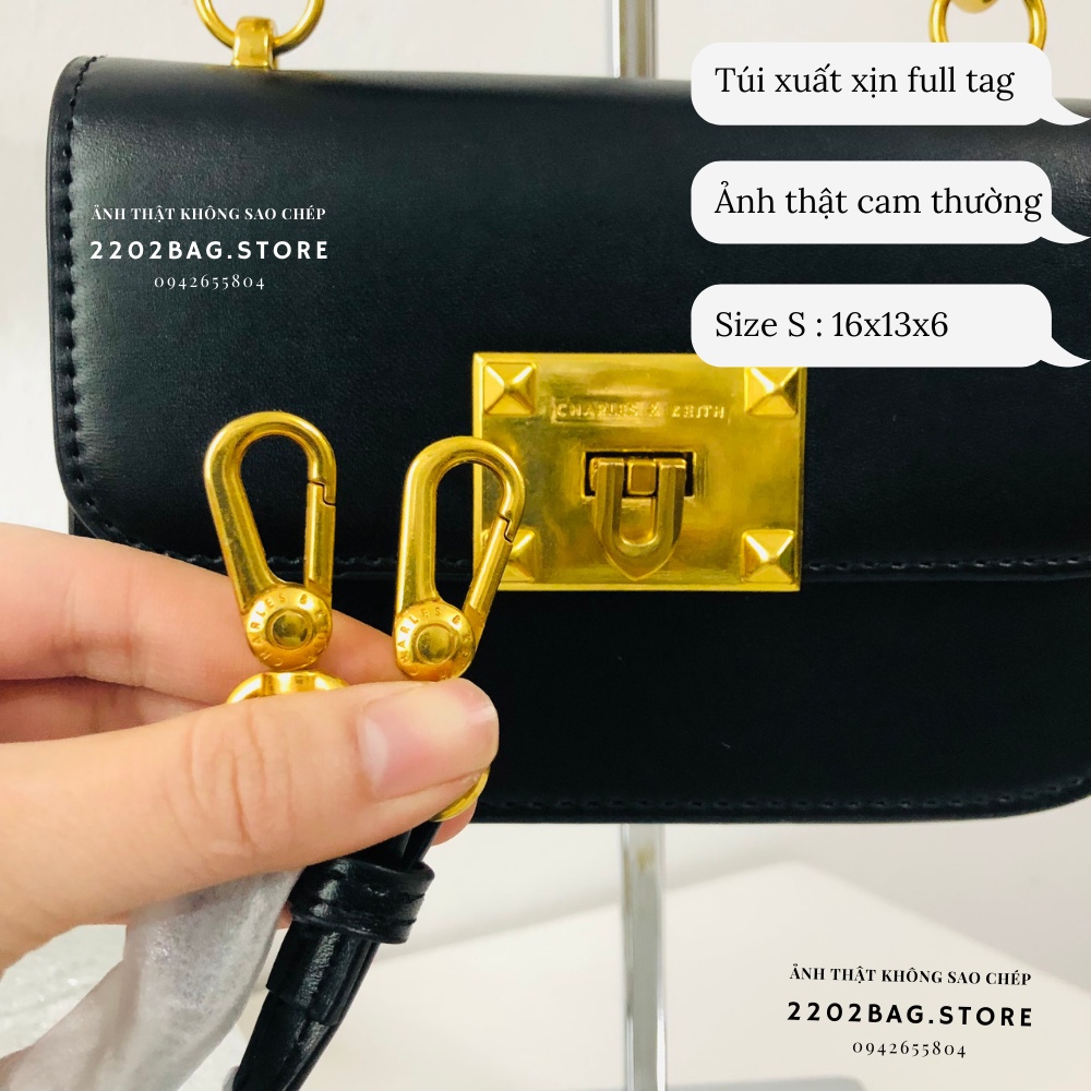 Túi CNK xuất xịn mini chất da PU cam cấp trơn đeo vai cầm tay cho nữ ảnh video quay thật