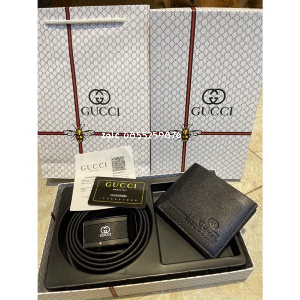 ❤️𝙁𝙍𝙀𝙀𝙎𝙃𝙄𝙋❤️ Set Dây lưng tặng kèm ví fullbox thẻ hãng SHOP MAP