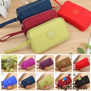Ví nữ cầm tay 3 ngăn kipling vải dù cao cấp chống nước- Bảo hành 12 tháng