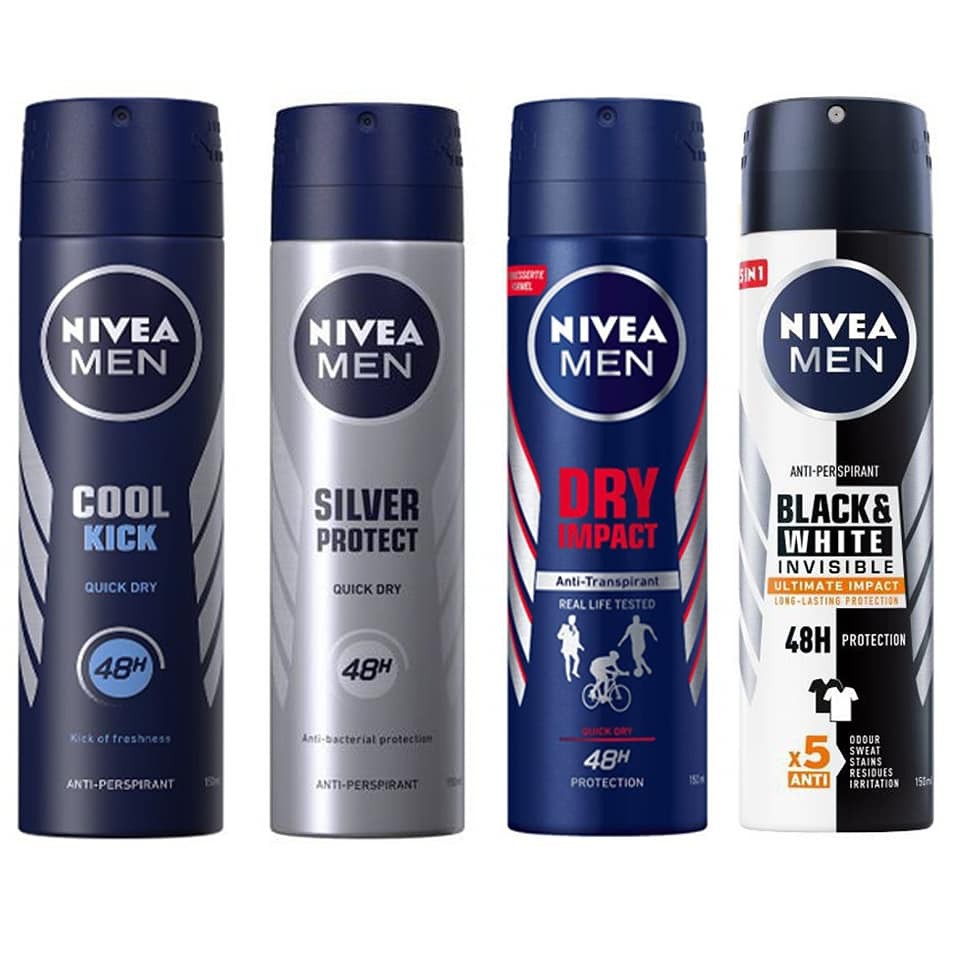 Xịt khử mùi Nivea men chống ố vàng áo Black and White