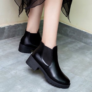 Bốt nữ mới xinh - Bốt nữ đen đẹp da trơn - Bốt nữ cao 5cm