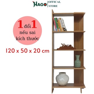 Kệ Sách Đứng 5 Tầng Bằng Gỗ, Giá sách Gỗ Để Đồ Đa Năng HAGO