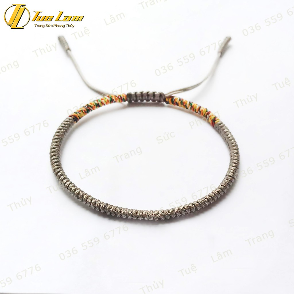 [DIY bracelets] Vòng Tay Set 3 vòng chỉ tibets Tây Tạng Màu Xám Hồng Xanh