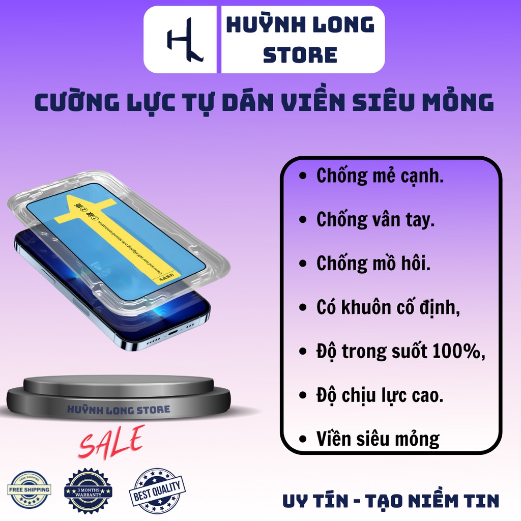 Kính cường lực iphone có khuôn tự dán I Viền cực mỏng I Cảm ứng mượt I Giá rẻ