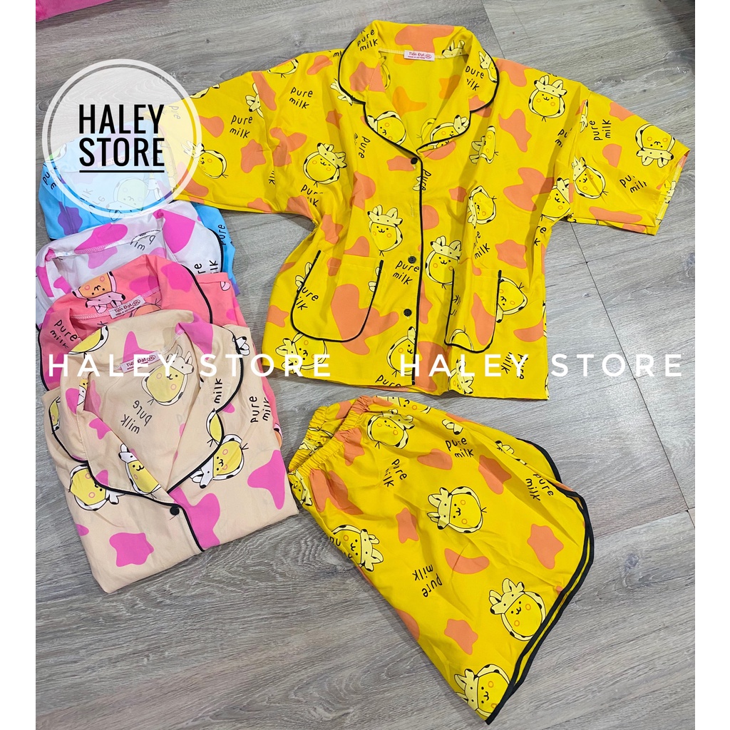 Pyjama lụa tiểu thư tay ngắn quần ngắn xinh xịn nhiều hình hot đồ ngủ đồ mặc nhà tiện lợi mềm đẹp | BigBuy360 - bigbuy360.vn