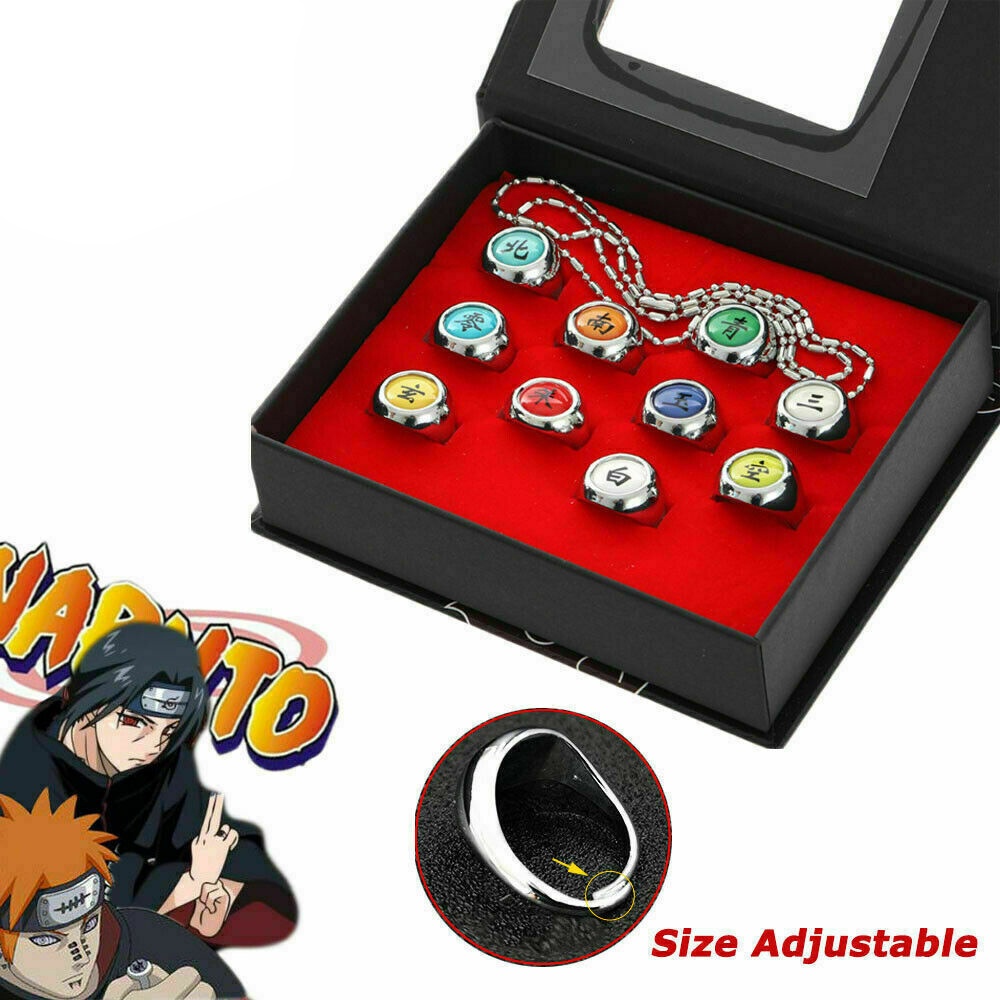 Set 10 Nhẫn Hóa Trang Nhân Vật Sasori Itachi Hidan Deidara Pein