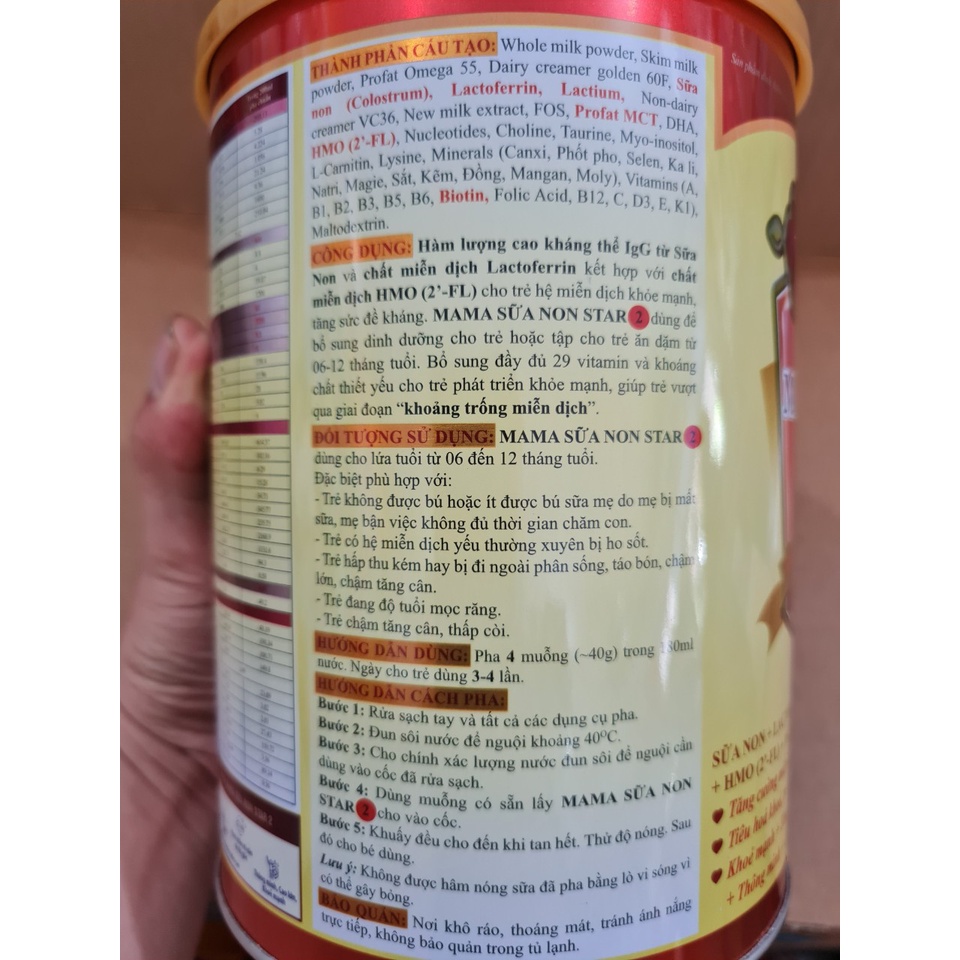 Mama Sữa Non Star 1, Star 2, Star 3 Lon 800g