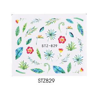 Miếng decal dán trang trí móng tay hình hoa lá đơn giản