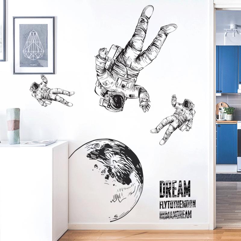 Miếng Dán Tường Vinyl Hình Phi Hành Gia