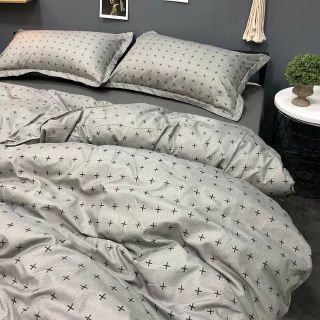 Bộ Chăn Ga Gối Dấu Cộng Cotton Poly