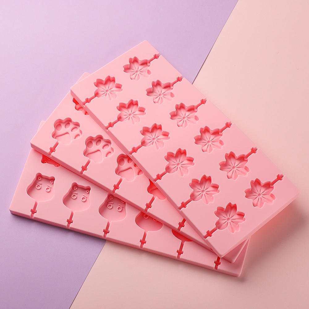 Khuôn Silicon Làm Kẹo Mút/Bánh Quy Hình Động Vật/Hoa Dễ Thương DIY