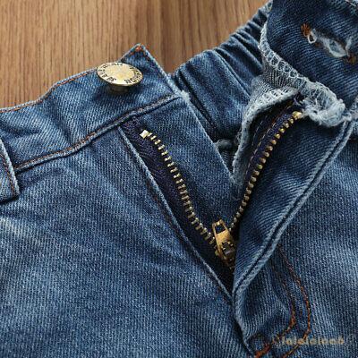 Bộ Áo Thun In Hoa Hướng Dương + Quần Short Jean Cho Bé Gái